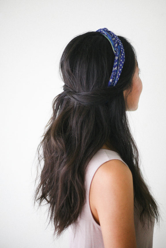 White with Gold Dots Headwrap
