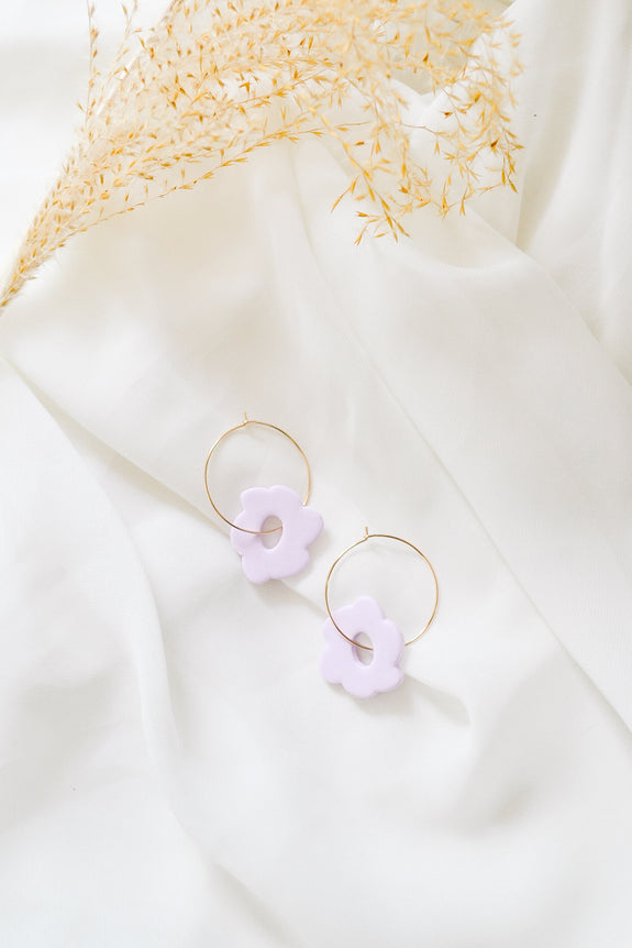 Floral Hoop Earrings