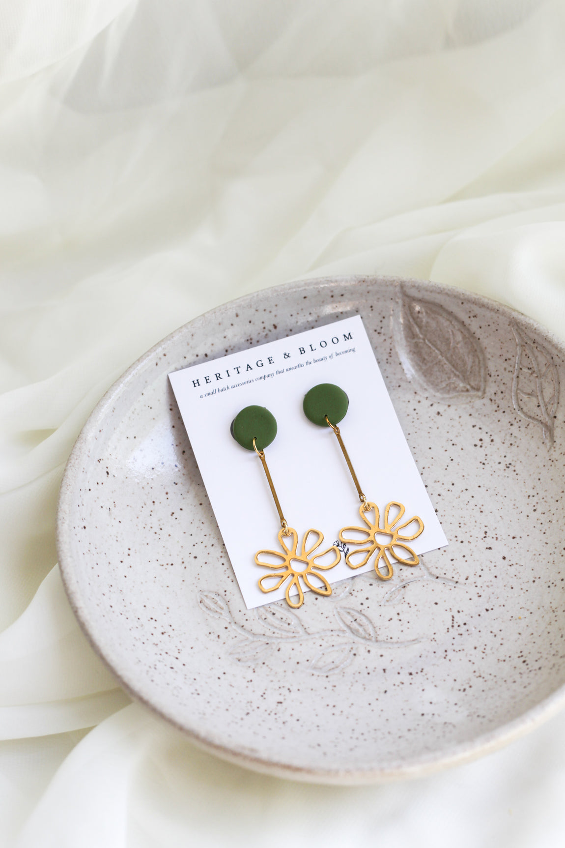 Flora Earrings - Honeydew