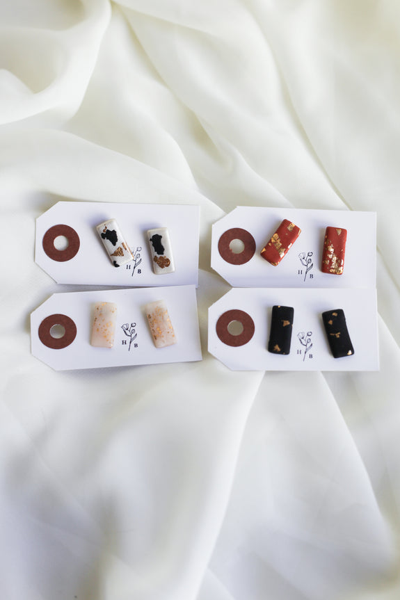 Bar Clay Studs - Choose Your Style!