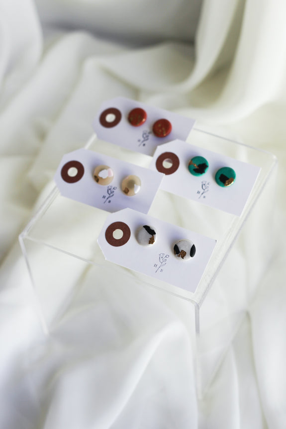 Circle Clay Studs - Choose Your Style!